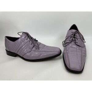 Stacy Adams Alligator Print Lavender Purple Dress Shoes Men's Size 10 M